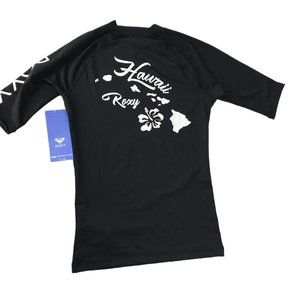 Roxy Black and White Hawaii Rash Guard Swim Coverup